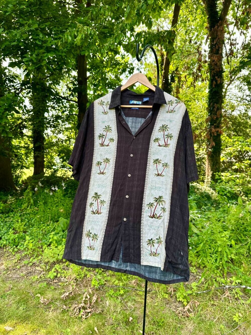 Campia Men's XL Short Sleeve Bowling Shirt Palm Trees Vintage Hawaiian Shirt